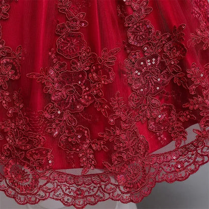 Baby Girl Christmas Dress | Toddler Long Sleeve Lace Tutu Princess Gown | 1st Birthday, Wedding & Party Outfit
