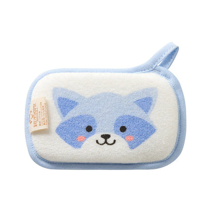 Baby Bath Sponge Brush | Soft Cotton Scrubber Towel with Elephant Pattern | Infant & Children Shower Bath Ball