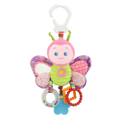Soft Infant Crib & Stroller Mobile Hanging Rattle – Cute Stuffed Animal Baby Toys | Educational Hand Grip Toy for Brain Development