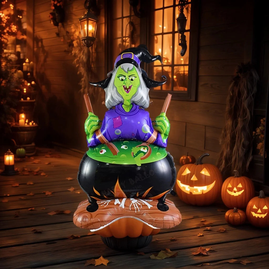 1PC Halloween Witch & Grim Reaper Balloon | 2026 Halloween Party Decoration Supplies | Baby Shower, Birthday & Helium Globos