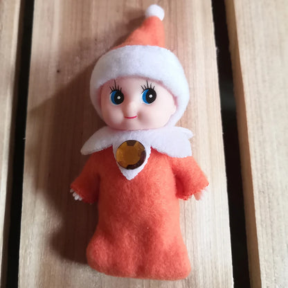 7cm Christmas Elf Baby Dolls | Miniature Dolls with Dummy & Movable Arms Legs | Dollhouse Accessories & Holiday Decorations