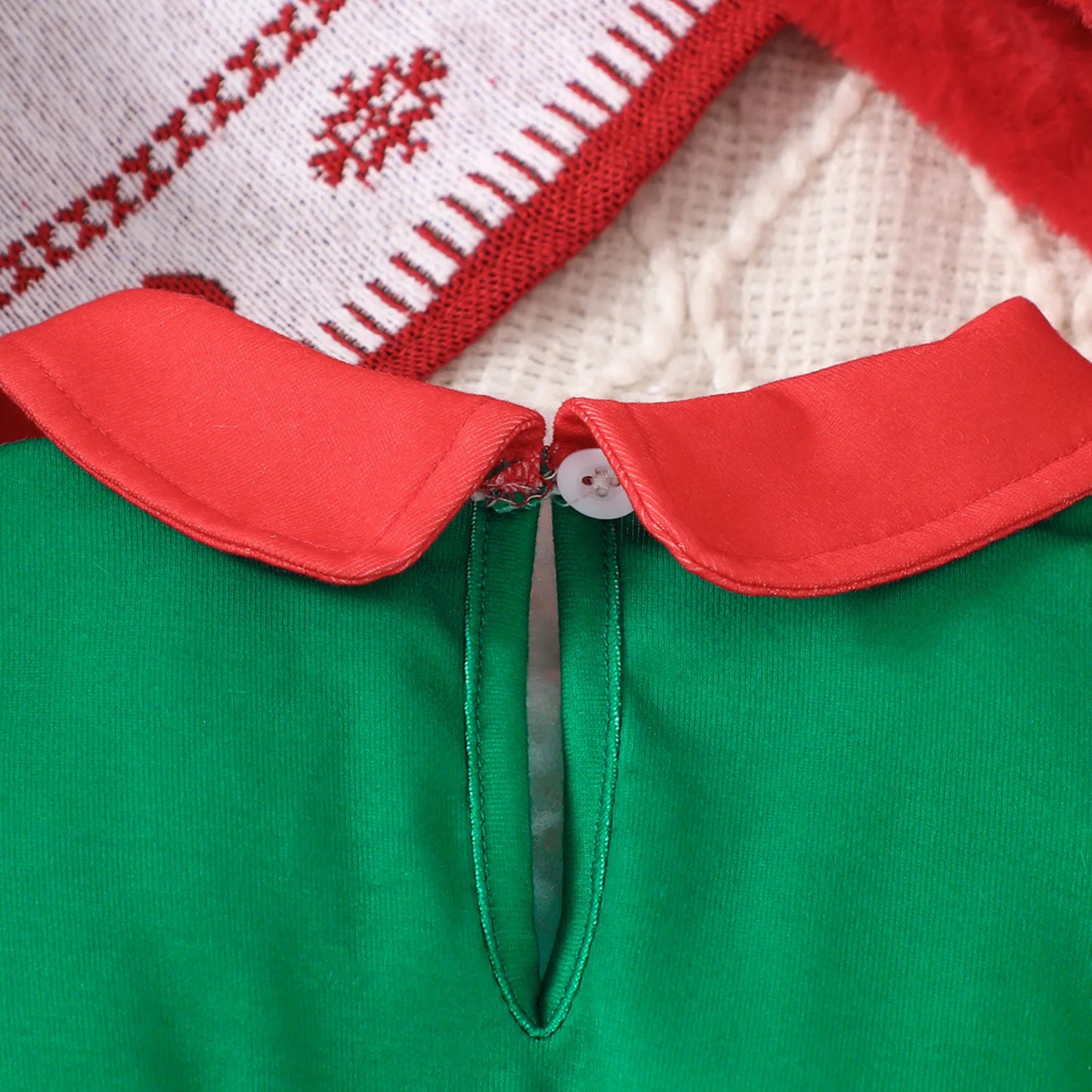 Christmas Baby Outfit | Newborn Santa Claus Costume Set with Green Romper & Elf Hat (2 Pcs, 0–18 Months)