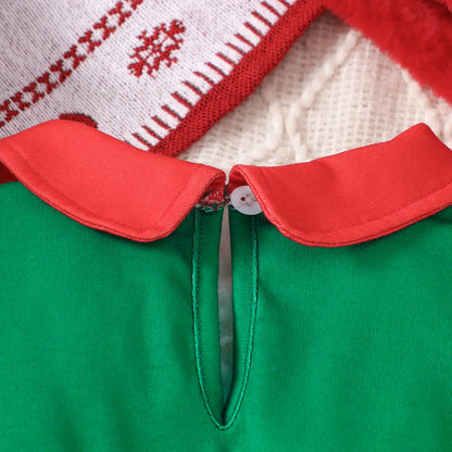 Christmas Baby Outfit | Newborn Santa Claus Costume Set with Green Romper & Elf Hat (2 Pcs, 0–18 Months)