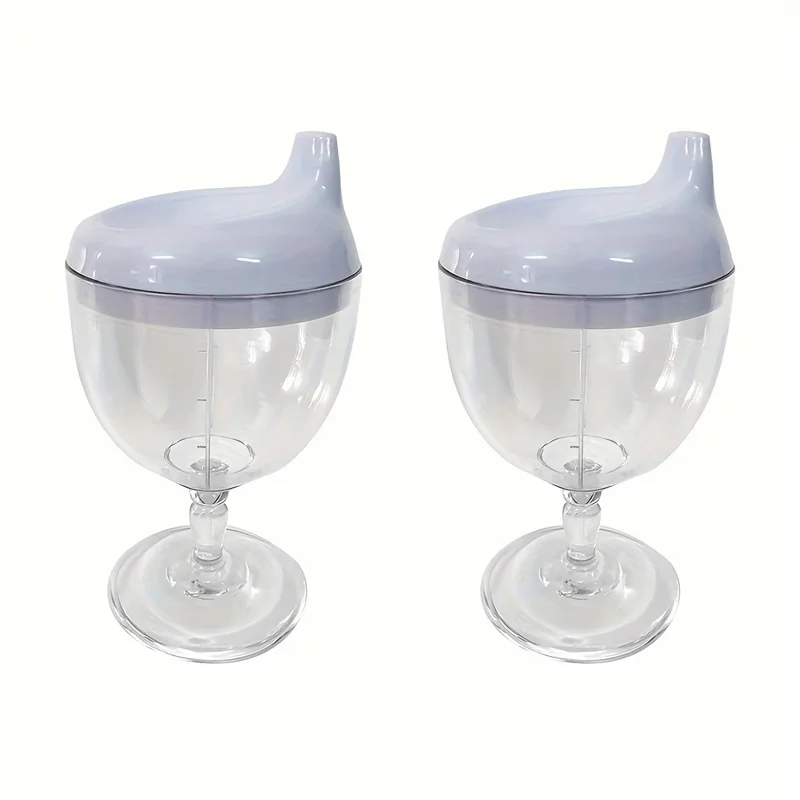 Fun Kids Party Cup – Baby Wine Sippy Cup for Juice, Milk & Water | Plastic Goblet Chalice Training Cup for Birthday Parties