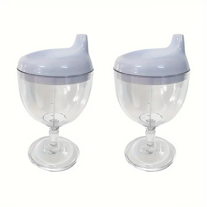 Fun Kids Party Cup – Baby Wine Sippy Cup for Juice, Milk & Water | Plastic Goblet Chalice Training Cup for Birthday Parties
