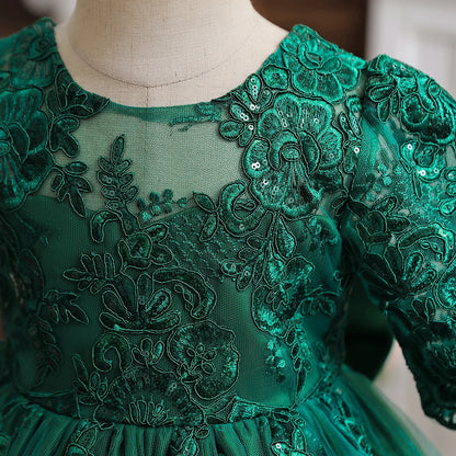 Baby Girl Christmas Dress | Toddler Long Sleeve Lace Tutu Princess Gown | 1st Birthday, Wedding & Party Outfit
