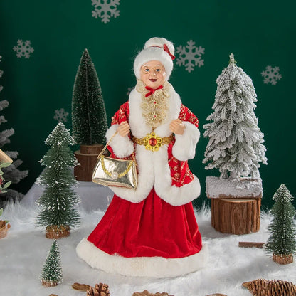 Christmas Decoration – Big Santa Claus Doll & Grandma Figurine | Holiday Room & Tree Décor Gift