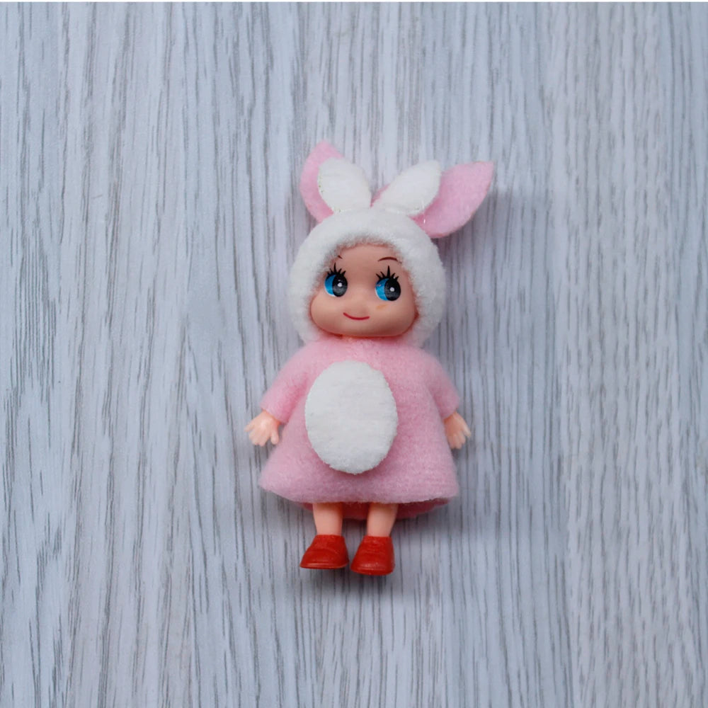 7cm Christmas Elf Baby Dolls | Miniature Dolls with Dummy & Movable Arms Legs | Dollhouse Accessories & Holiday Decorations