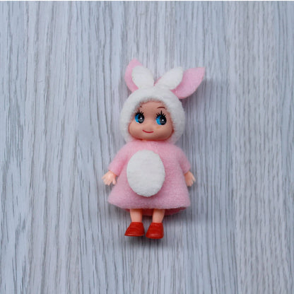 7cm Christmas Elf Baby Dolls | Miniature Dolls with Dummy & Movable Arms Legs | Dollhouse Accessories & Holiday Decorations