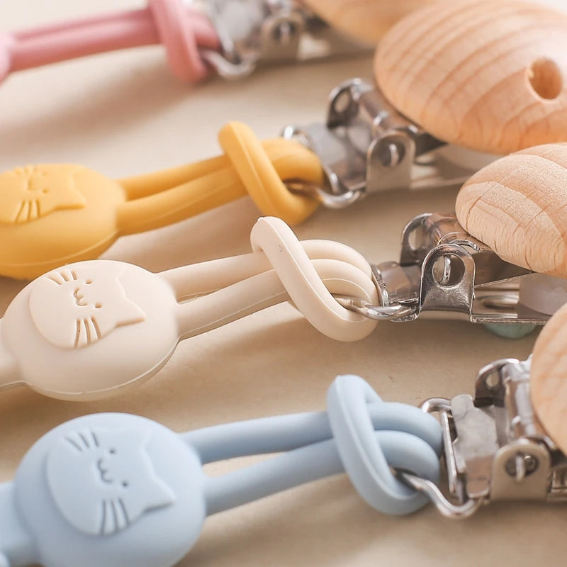 1PC Baby Silicone Teether Toy with Pacifier Chain | BPA-Free Finger Ring Soothing Teething Toy for Newborns & Baby Shower Gifts
