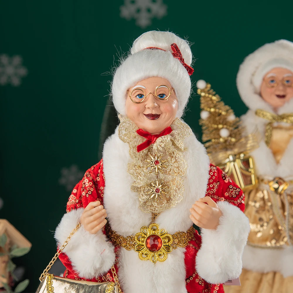 Christmas Decoration – Big Santa Claus Doll & Grandma Figurine | Holiday Room & Tree Décor Gift