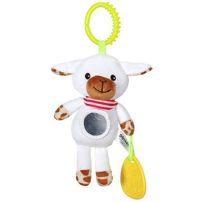Soft Giraffe & Zebra Animal Handbell Rattle Plush Baby Toy with Teether | Infant Developmental Handle Toys for Newborn Gifts