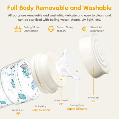 280ml Baby Training Cup with 360° Spill-Proof Drinking Lid – Leakproof, BPA-Free Infant Sippy Cup for Toddlers
