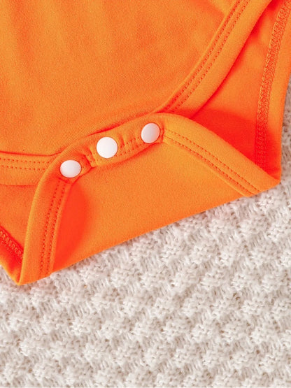 Baby Halloween Outfit 2PCS Set | Pumpkin Romper + Strappy Pants | Infant Boys & Girls Costume Clothes (0–2 Years)