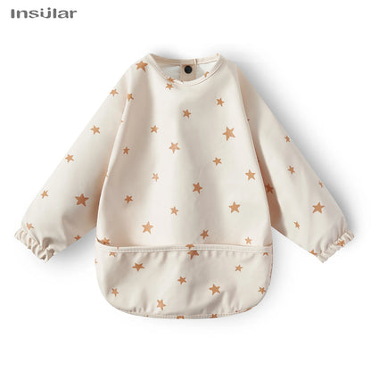New Children Feeding Aprons – Waterproof Long Sleeve Baby Bib with Pocket | Full Cover Baby Bibs for Toddlers Boys & Girls