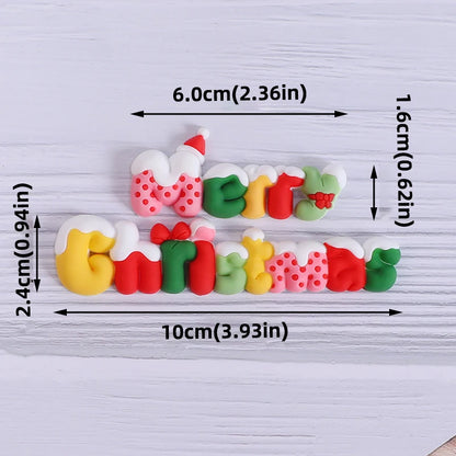 Christmas Cake Topper Set | Bear Doll Ornaments, Red Sweater & Green Shirt, Rainbow Arch & Gift Box | Holiday Party Cake Decorations