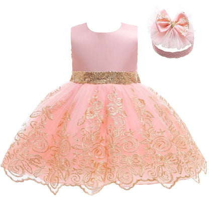 Baby Girl Christmas & Halloween Princess Dress | Infant Christening, 1st Birthday & Party Outfit | Newborn Clothes