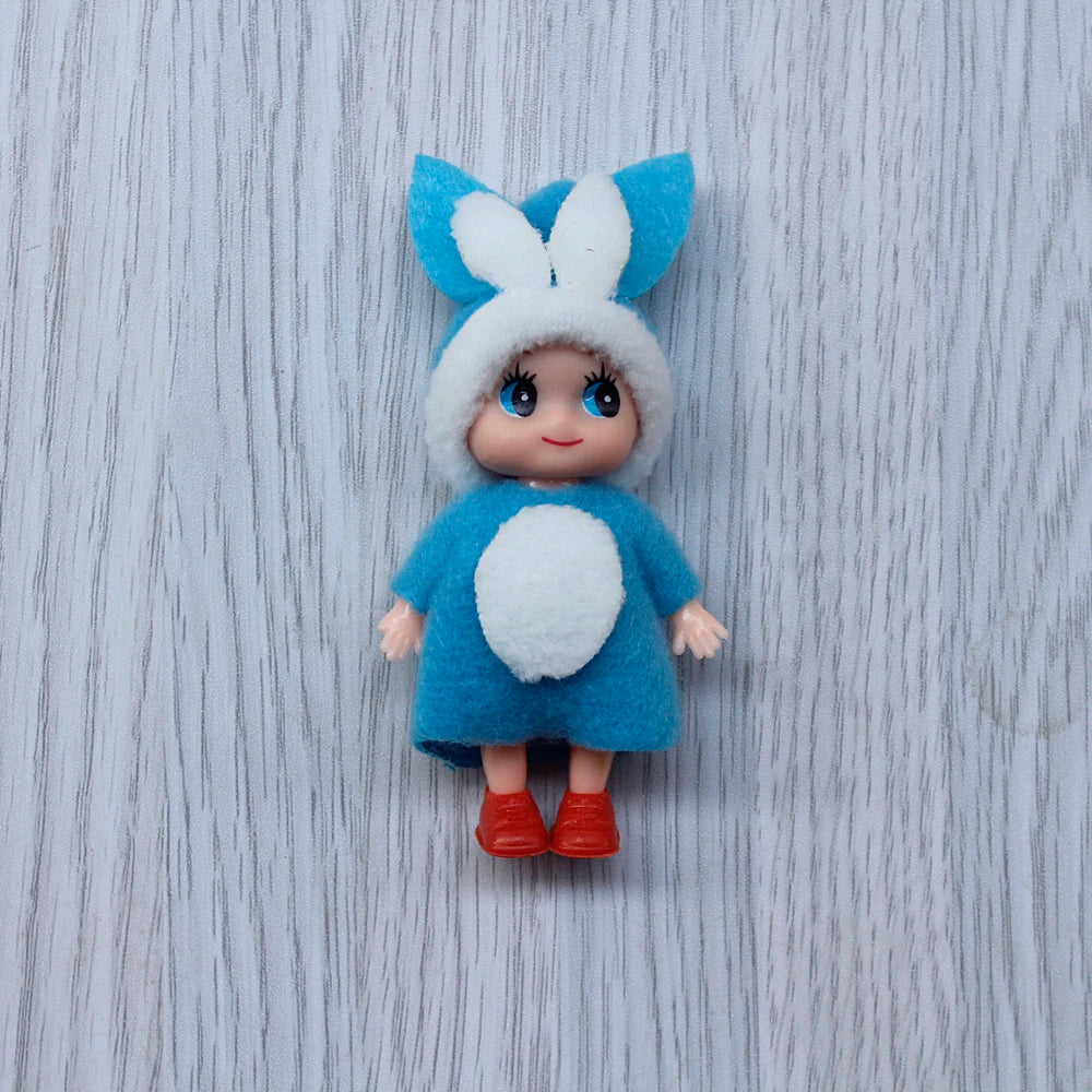 7cm Christmas Elf Baby Dolls | Miniature Dolls with Dummy & Movable Arms Legs | Dollhouse Accessories & Holiday Decorations