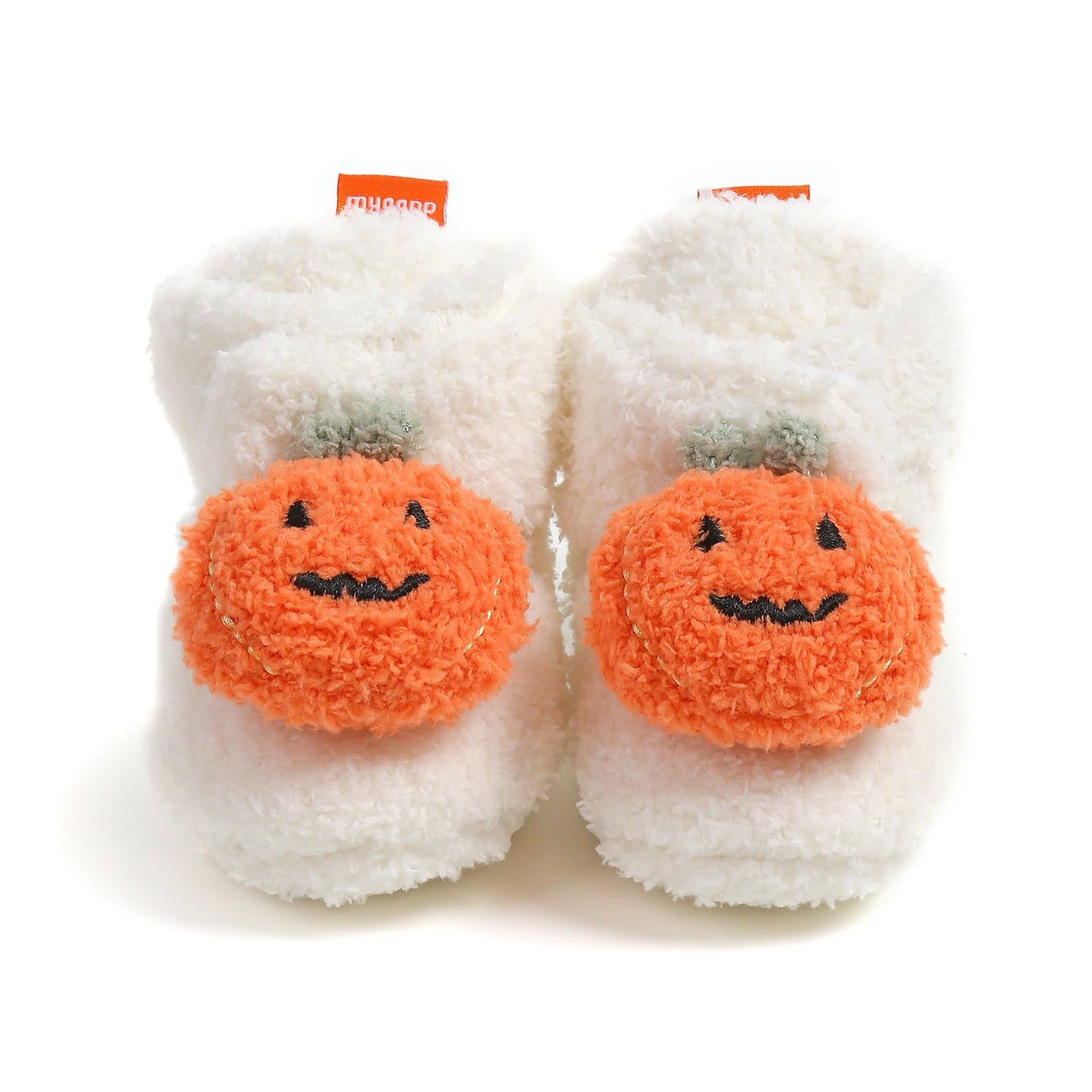 Baby Halloween Pumpkin Booties | Infant Newborn Sock Shoes | Winter Warm Crib Shoes | First Walkers & Prewalkers