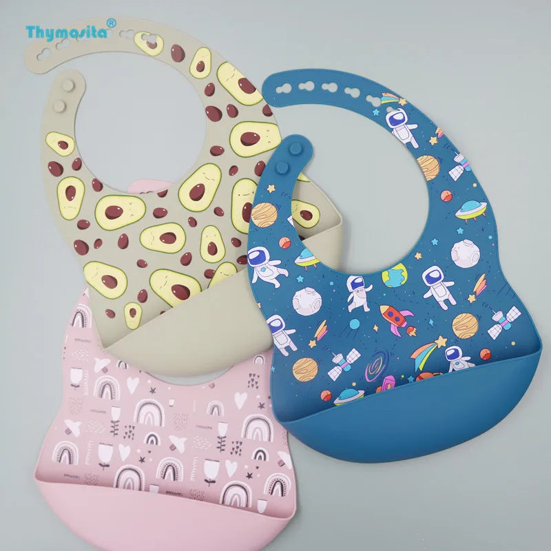 New Arrival Silicone Baby Bibs – Waterproof Feeding Bibs with Fun Prints (Avocado, Zoo, Tractor) | Soft Newborn Burp Cloth & Tableware Accessory