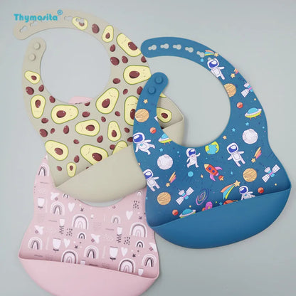 New Arrival Silicone Baby Bibs – Waterproof Feeding Bibs with Fun Prints (Avocado, Zoo, Tractor) | Soft Newborn Burp Cloth & Tableware Accessory
