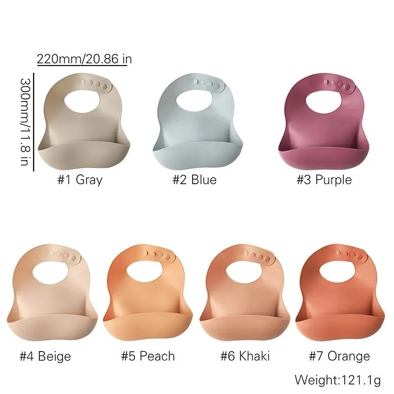 Baby Waterproof Silicone Bibs – Adjustable Feeding Bibs with Cute Bowknot Apron Design | Soft Toddler Bibs for Boys & Girls