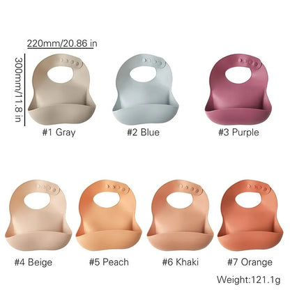 Baby Waterproof Silicone Bibs – Adjustable Feeding Bibs with Cute Bowknot Apron Design | Soft Toddler Bibs for Boys & Girls