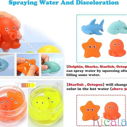 Baby Bath Toy Net Fishing Set – Floating Cartoon Animal Water Toys for Kids, Bathtub, Pool & Beach Play Gift