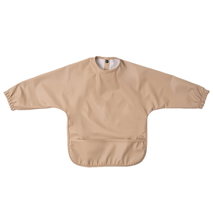 Little Boy Girl Painting Smock Baby's Soft Waterproof Bib Child Meal Eating Apron with Long Sleeves Kid Adjustable Feeding Cloth