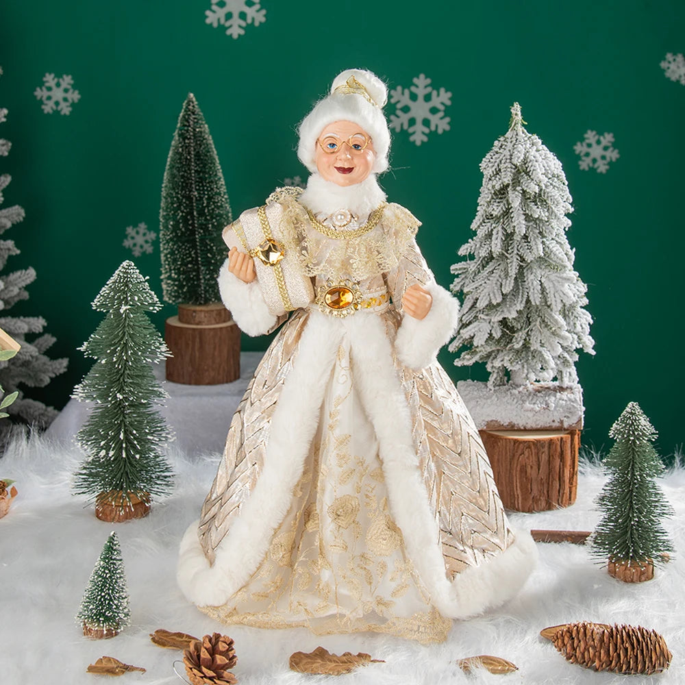Christmas Decoration – Big Santa Claus Doll & Grandma Figurine | Holiday Room & Tree Décor Gift
