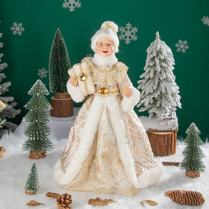 Christmas Decoration – Big Santa Claus Doll & Grandma Figurine | Holiday Room & Tree Décor Gift
