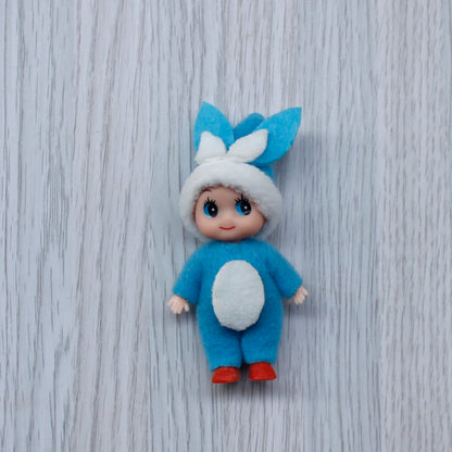 7cm Christmas Elf Baby Dolls | Miniature Dolls with Dummy & Movable Arms Legs | Dollhouse Accessories & Holiday Decorations