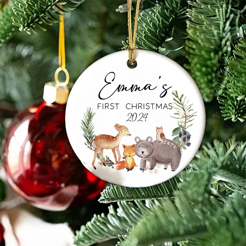 First Christmas Baby Ornament | Personalized Ceramic Keepsake | Custom Holiday Decoration & Baby’s First Christmas Gift