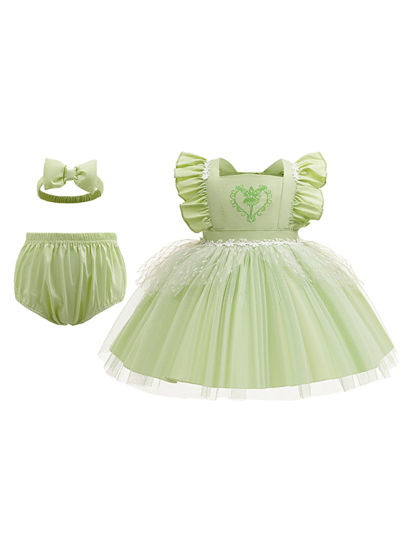 Baby Girl 3pcs Halloween Disney Princess Dress Set | Costume Outfit for Parties, Birthdays & Photoshoots