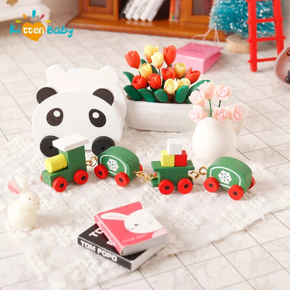 Christmas Dollhouse Decorations | Mini Snowflake Train, Festive Ornaments & Miniature Food Play Set