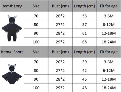 Baby’s First Halloween Bat Costume | Infant Black Romper Jumpsuit | Boys & Girls Cosplay Outfit for Purim, Party & Carnival