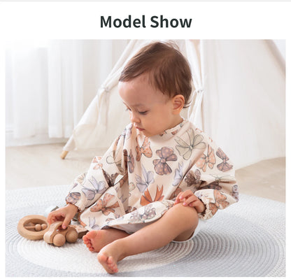 New Children Feeding Aprons – Waterproof Long Sleeve Baby Bib with Pocket | Full Cover Baby Bibs for Toddlers Boys & Girls