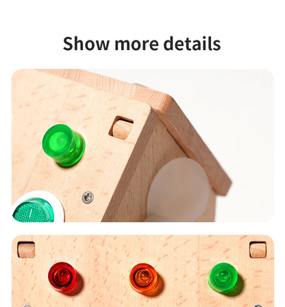Montessori Busy House – Educational Wooden Activity Toy with Light Switches, Buttons & Music for 3-Year-Old Boys & Girls, Hands-On Learning Gift