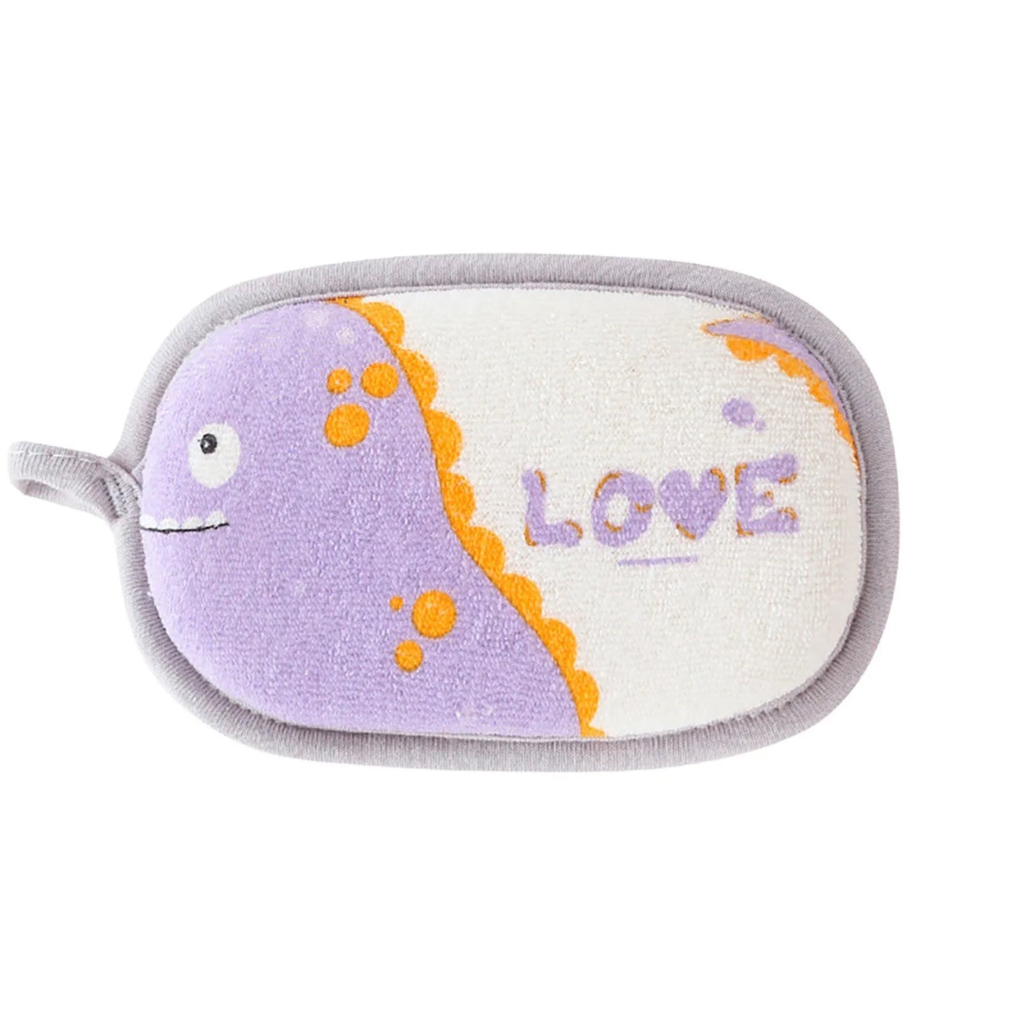 Baby Bath Sponge Brush | Soft Cotton Scrubber Towel with Elephant Pattern | Infant & Children Shower Bath Ball