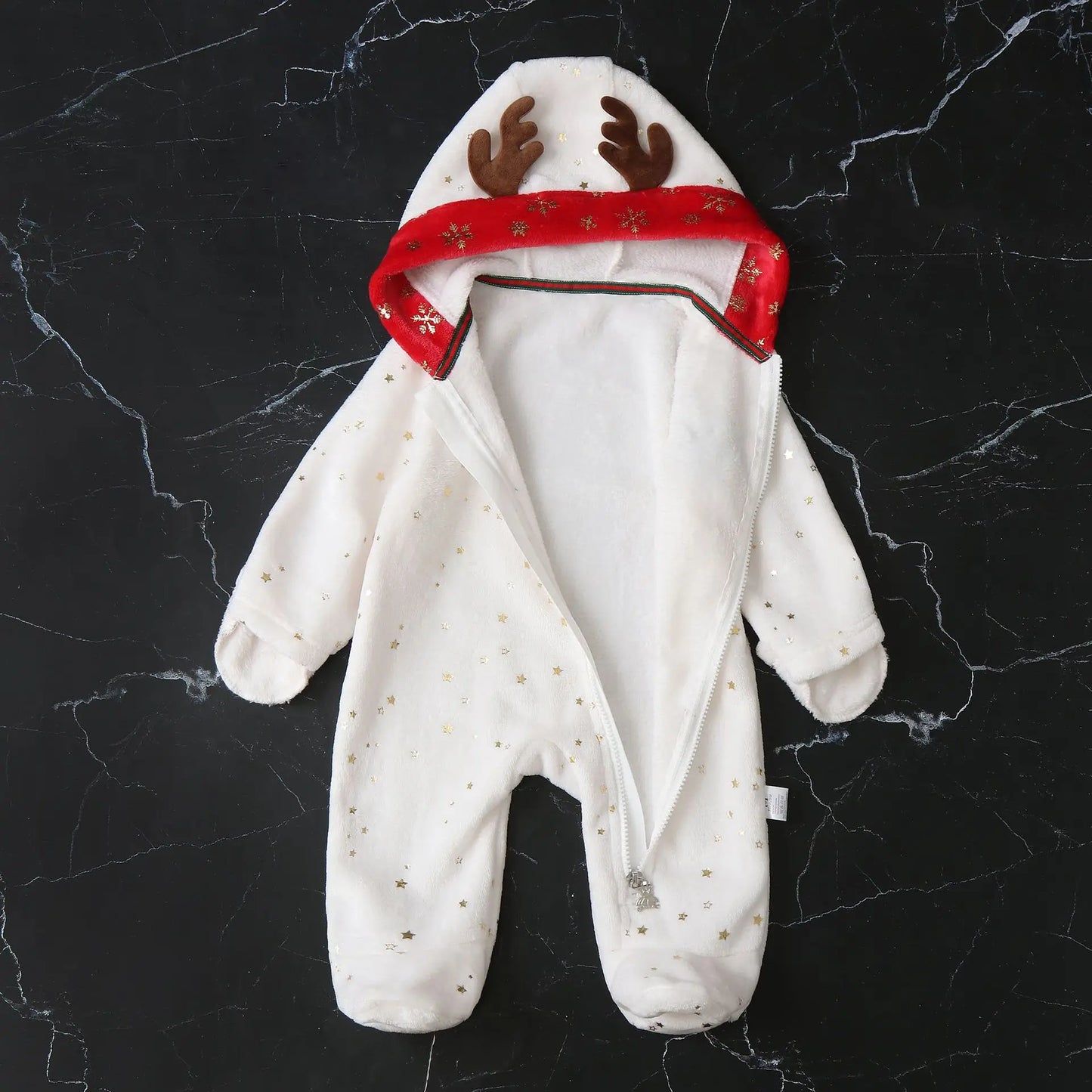 AYNIGIELL Newborn Baby Christmas Clothes | Plush Winter Romper Jumpsuit | Infant Boys Girls Warm Holiday Outfit