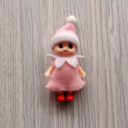 7cm Christmas Elf Baby Dolls | Miniature Dolls with Dummy & Movable Arms Legs | Dollhouse Accessories & Holiday Decorations