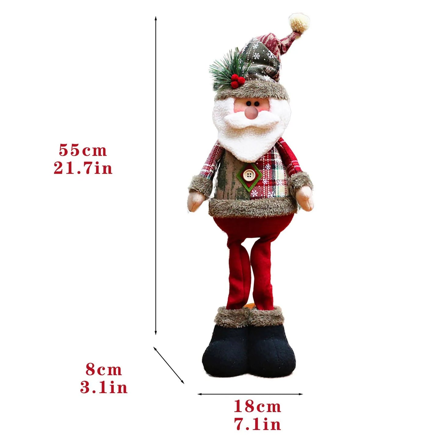 Christmas Decorative Dolls | Standing Santa Claus, Snowman & Reindeer Ornaments for Holiday Home & New Year Décor