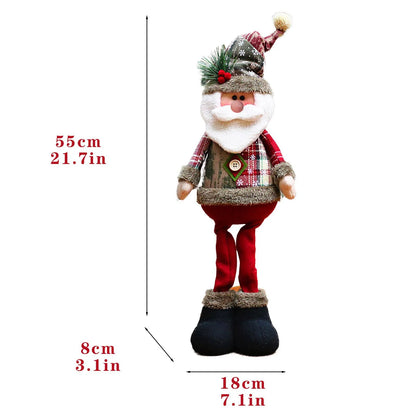 Christmas Decorative Dolls | Standing Santa Claus, Snowman & Reindeer Ornaments for Holiday Home & New Year Décor