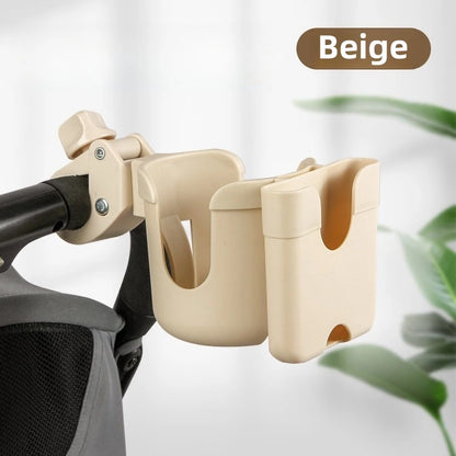 Pram Cup Holder & Phone Holder – Universal Stroller Bottle Holder with Anti-Slip Design | Baby Pram Accessories for Drinks & Mobile