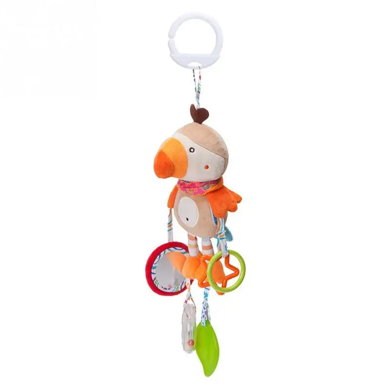 Soft Giraffe & Zebra Animal Handbell Rattle Plush Baby Toy with Teether | Infant Developmental Handle Toys for Newborn Gifts