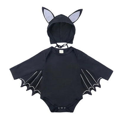 Baby’s First Halloween Bat Costume | Infant Black Romper Jumpsuit | Boys & Girls Cosplay Outfit for Purim, Party & Carnival
