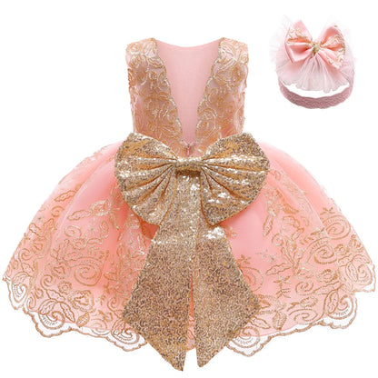 Baby Girl Christmas & Halloween Princess Dress | Infant Christening, 1st Birthday & Party Outfit | Newborn Clothes