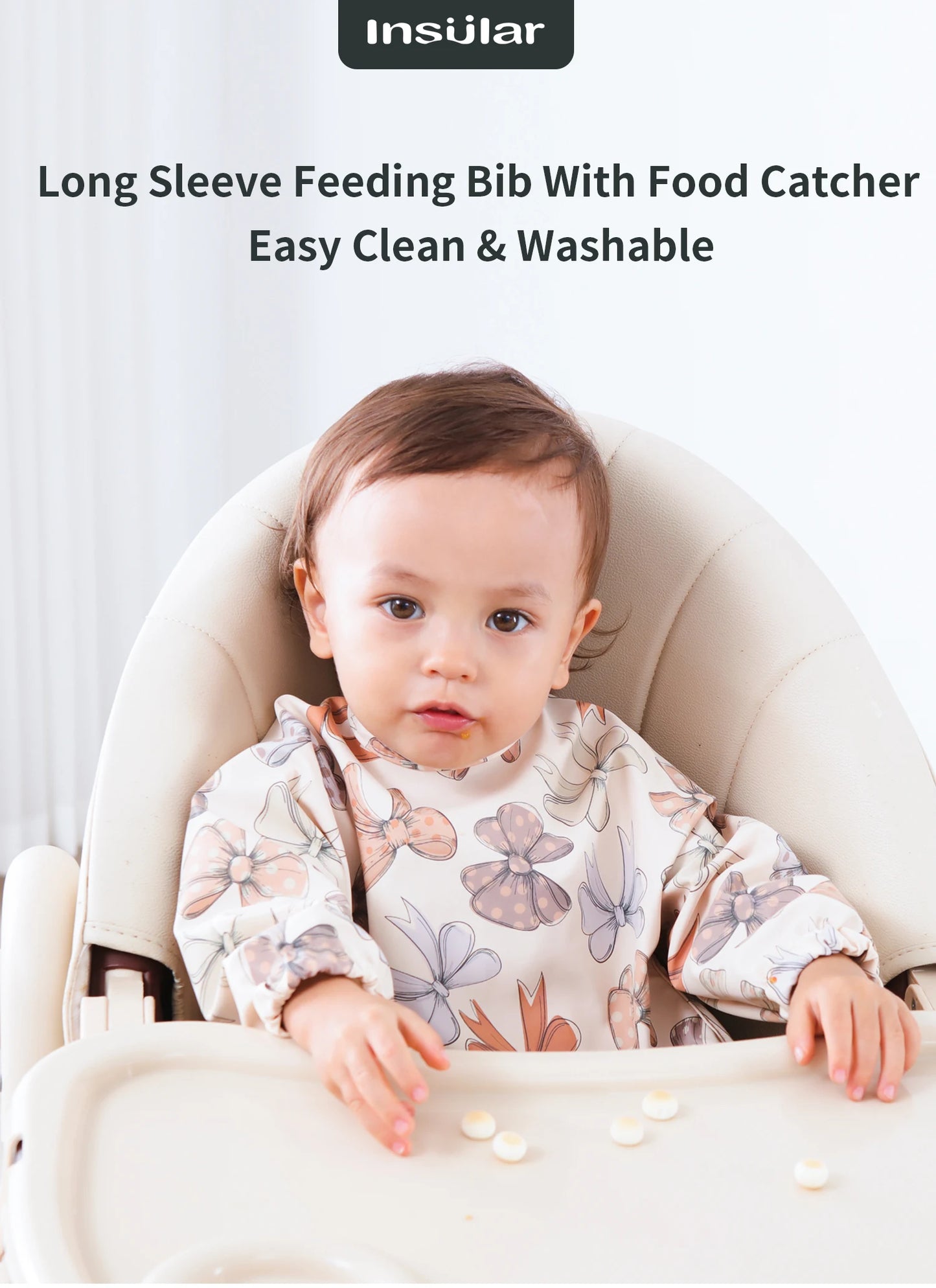 New Children Feeding Aprons – Waterproof Long Sleeve Baby Bib with Pocket | Full Cover Baby Bibs for Toddlers Boys & Girls
