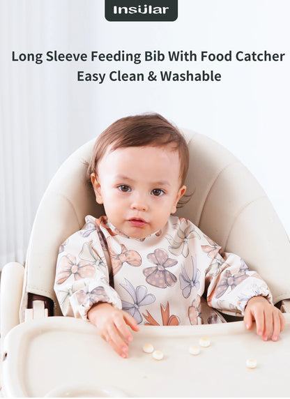 New Children Feeding Aprons – Waterproof Long Sleeve Baby Bib with Pocket | Full Cover Baby Bibs for Toddlers Boys & Girls