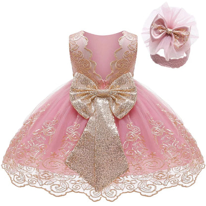 Baby Girl Christmas & Halloween Princess Dress | Infant Christening, 1st Birthday & Party Outfit | Newborn Clothes
